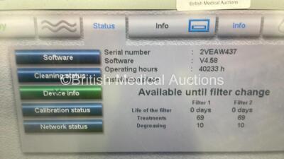 2 x Fresenius Medical Care 5008 Cordiax Dialysis Machines - Software Version 4.57 - Running Hours 38709 / 40233 (Both Power Up ) - 3