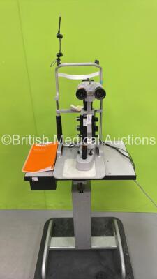 Zeiss SLM 30 Slit Lamp with Binoculars, 2 x 12,5x Eyepieces on Hydraulic Table (Powers Up with Good Bulb)