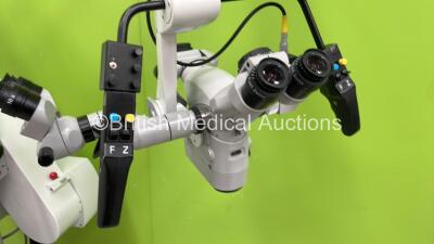 Zeiss OPMI Vario Triple Operated Surgical Microscope Firmware 3.0 with 3 x f170 Binoculars, 4 x 10x Eyepieces, 2 x 12,5x Eyepieces, Zeiss MediLive Advanced Digital Camera Control Unit and Zeiss Superlux 300 Light Source on Zeiss NC 33 System (Powers Up wi - 5