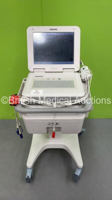 Philips PageWriter TC70 ECG Machine on Stand with 10 Lead ECG Leads (Powers Up)