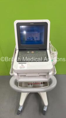 Philips PageWriter TC50 ECG Machine on Stand with 10 Lead ECG Leads (Powers Up)