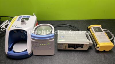 Mixed Lot Including 1 x Fisher & Paykel REF PT101UK Airvo 2 Humidifier, 1 x Fisher & Paykel REF MR850AEK Respiratory Humidifier Unit, 1 x Nellcor N-20 Handheld Pulse Oximeter with SpO2 Connection Lead, and 1 x Nellcor N-550 Pulse Oximeter (All Power Up) *