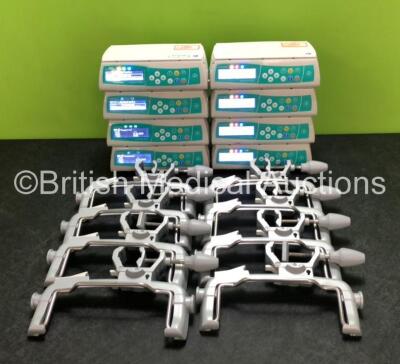 8 x B. Braun Infusomat Space Infusion Pumps with 8 x Pole Clamps and 8 x Power Supplies (All Power Up) *SN 449467 / 449220 / 449330 / 449027 / 449368 / 449314 / 449390 / 465341*