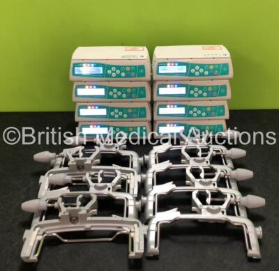 8 x B. Braun Infusomat Space Infusion Pumps with 8 x Pole Clamps and 8 x Power Supplies (All Power Up) *SN 449409 / 449374 / 449252 / 449408 / 449217 / 449603 / 449310 / 449335*