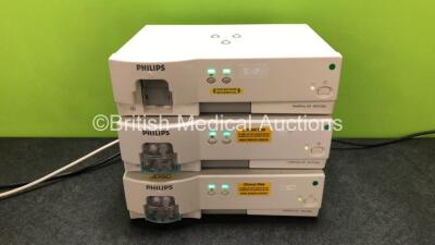 3 x Philips IntelliVue G5 M1019A Gas Modules with 2 x Water Traps (All Power Up)