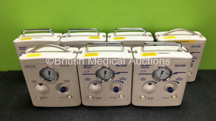 Job Lot Including 6 x Fisher & Paykel Neopuff Infant T Piece Resuscitators and 1 x Fisher & Paykel Neopuff Infant Resuscitator