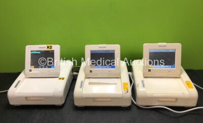 3 x Philips Avalon FM30 Fetal Monitors (All Power Up) *SN DE65937265 / DE53114981 / DE53118968*