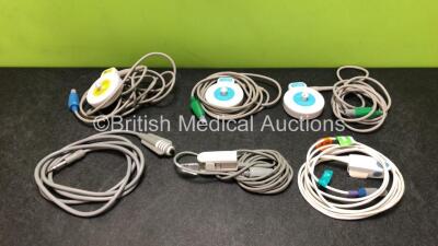 Job Lot Including 2 x TOCO Ultrasound Transducer, 1 x US Ultrasound Transducer, 2 x SpO2 Finger Sensors and 1 x Trigger for Edan Fetal Monitors