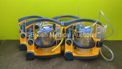 4 x Laerdal Suction Units with Cups and 2 x Batteries (All Power Up) *78121071657 / 78420789392 / 78350788258 / 78061353968*