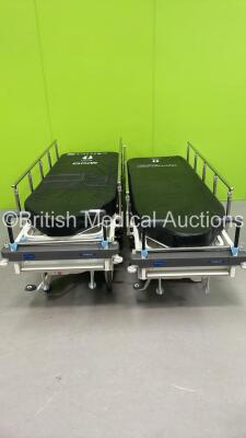 2 x Huntleigh Lifeguard Hydraulic Patient Trolleys with Mattress (Hydraulics Tested Working) *S/N 30091321 / 30092331*