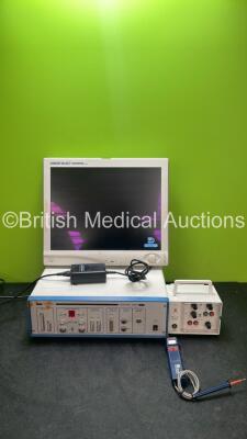 Mixed Lot Including 1 x Stryker Vision Elect HD Monitor with 1 x AC Power Supply (Powers Up) 1 x PTW MP3 Control Unit (Powers Up) 1 x APC Medical Model 4170 Bedside Monitor (Powers Up) and 1 x RS 425-128 Digi Check 3 (Untested Due to No Batteries)