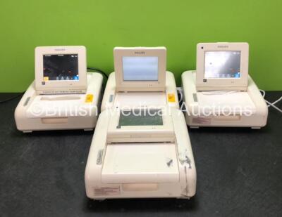 4 x Philips Avalon FM30 Fetal Monitors (3 x Power Up, 1 x Faulty Screen, 1 x Damaged Screen - See Photos) *SN DE53104518 / DE45823358 / DE45822585 / DE45823327*