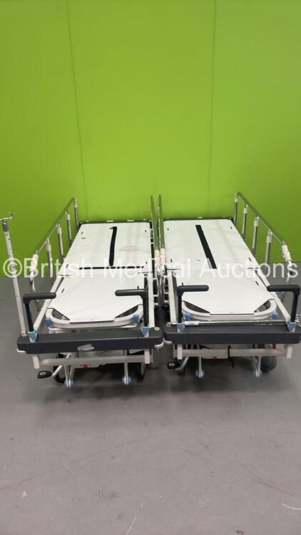 2 x Huntleigh Lifeguard Patient Trolleys (Hydraulics Tested Working)