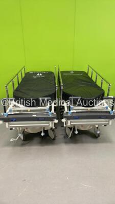 2 x Huntleigh Lifeguard Hydraulic Patient Trolleys with Mattress (Hydraulics Tested Working) *S/N 30092328 / 30092329*