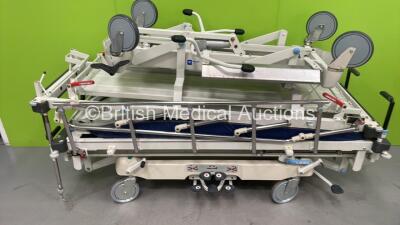 2 x Huntleigh Lifeguard Patient Trolleys (Hydraulics Tested Working)