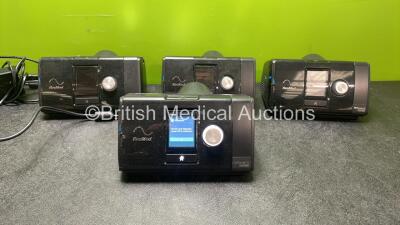 4 x Resmed Airsense 10 Autoset CPAP Units with 2 x AC Power Supplies (All Power Up) *SN 23161210608, 23152308910, 23171089041, 23161919435*