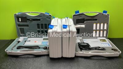 4 x Micro Medical Microlab Spirometers with 4 x AC Power Supplies in Carry Cases (All Power Up) *SN 18858, 19229, 35567, 42244*