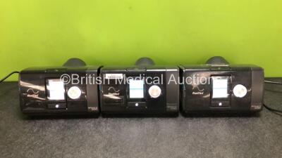 3 x ResMed AirSense 10 Autoset CPAP with 3 x Power Supplies (All Power Up, 1 x Missing Side Door and Humidifier Chamber - See Photos) *SN 23182293575 / 23171225895 / 23171406405*