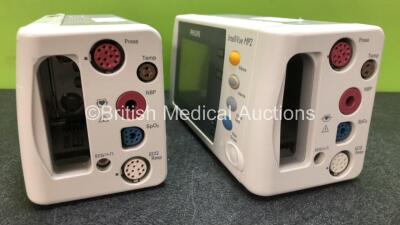 2 x Philips IntelliVue X2 Handheld Patient Monitors Including ECG, SpO2, NIBP, Press and Temp Options (Untested Due to Missing Batteries, 1 x Damage to Casing - See Photos) *SN DE31518127 / NA* - 6