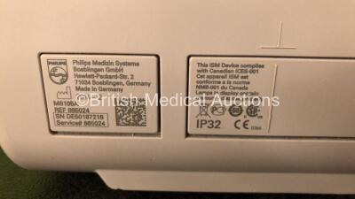 2 x Philips IntelliVue MP5 Patient Monitors Including ECG, SpO2 and NBP Options (Both Power Up, 1 x Damaged Casing - See Photos) *SN DE50187218 / DE21051752* - 6