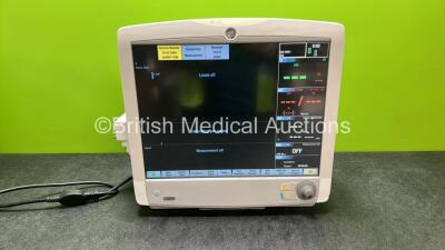 GE Carescape B650 Touch Screen Patient Monitor *Mfd - 2013* with 1 x GE E-CAiO Gas Module with D-Fend Water Trap and 1 x GE Patient Data Module with ECG, TEMP/CO, P1/P3, P2/P4, SPO2, NIBP and Defib/Sync Options (Powers Up with "Service Monitor Error Code 