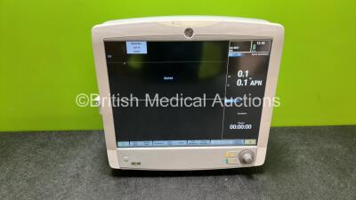 GE Carescape B650 Touch Screen Patient Monitor *Mfd - 2013* with 1 x GE E-miniC Gas Module with Mini D-Fend Water Trap (Powers Up)