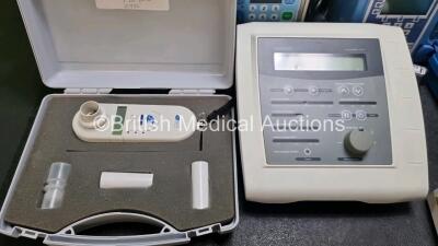 Mixed Lot Including 1 x Coaguchek XS Plus Blood Coagulation Monitor (Powers Up) 1 x Metron Accusonic+ Ultrasound Therapy Unit with Model 901150 1.1/3.3 MHz Handpiece / Transducer with 10 x Safety Glasses (Powers Up with Key) 1 x Omron HEM-907 Intellisense - 3