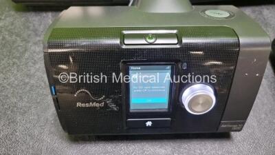 Job Lot Including 2 x ResMed Airsense 10 Elite CPAP Units (Both Power Up with Stock Power, Stock Power Not Included, Both with Missing Humidifier Chambers and Hose Connection - See Photos) and 3 x ResMed Airsense 10 Autoset CPAP Units (1 x Powers Up with - 3