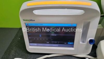 Job Lot Including 2 x Welch Allyn 6000 Vital Signs Monitors (1 x No Power) 3 x Welch Allyn Vital Signs Monitors, 1 x Welch Allyn Automatic Blood Pressure System and Various Patient Monitoring Cables - 2