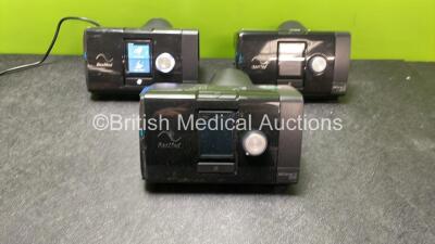 3 x ResMed Airsense 10 Elite CPAP Units with 1 x AC Power Supply (All Power Up with Missing Humidifier Units-See Photos) *SN 23193277103, 23212761093, 23192215528*