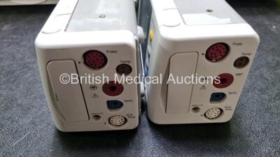 Job Lot Including 2 x Philips IntelliVue MP50 Patient Monitors (Both Power Up 1 x with Damage to Casing and Both with Scratching On Screen - See Photos ) and 2 x Philips IntelliVue X2 Handheld Patient Monitors Including ECG, SpO2, NBP, Press and Temp Opti - 7