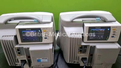 Job Lot Including 2 x Philips IntelliVue MP50 Patient Monitors (Both Power Up 1 x with Damage to Casing and Both with Scratching On Screen - See Photos ) and 2 x Philips IntelliVue X2 Handheld Patient Monitors Including ECG, SpO2, NBP, Press and Temp Opti - 9