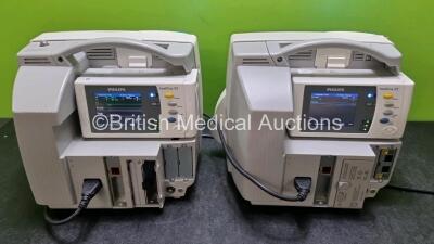 Job Lot Including 2 x Philips IntelliVue MP30 Patient Monitors (Both Power Up Both with Damage To Casing - See Photo) and 2 x Philips IntelliVue X2 Handheld Patient Monitors Including ECG, SpO2, NBP, Press and Temp Options (Both Power Up) *SN DE72850368 / - 5