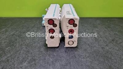 Job Lot Including 1 x Philips M3001A Opt A01C06 Module with ECG, SpO2, NBP, Press and Temp Options (Damage To Casing - See Photo) and 1 x Philips M3012A Module with Press, Temp, Press and Temp Options *SN DE8372843 / DE907T9