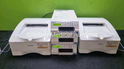 Job Lot Including 3 x Sony UP-25MD Color Video Printer (All Power Up) and 2 x Sony UP-DR80MD Digital Colour Printers (Both Power Up)