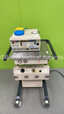 Eschmann TD411RS Minimal Invasive Surgery Electrosurgical / Diathermy Unit with 3 x Footswitch on Eschmann ST80 Suction Trolley (Powers Up)