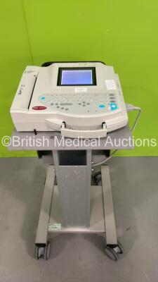 GE MAC 1200 ST ECG Machine on Stand with 10 Lead ECG Leads (Powers Up) *S/N 571272*