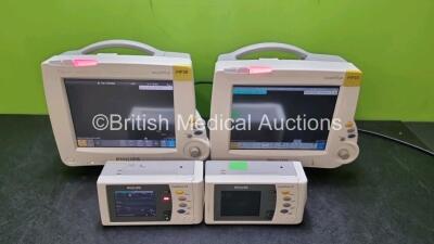 Job Lot Including 2 x Philips IntelliVue MP30 Patient Monitors (Both Power Up) and 2 x IntelliVue X2 Handheld Patient Monitors Including ECG, SpO2, NBP, Press and Temp Options (Both Power Up)