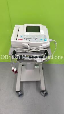 GE MAC 1200 ST ECG Machine on Stand with 10 Lead ECG Leads (Powers Up) *S/N 550053743*