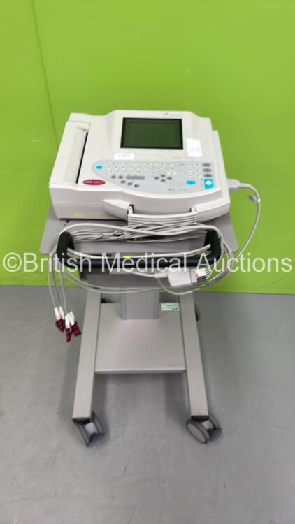 GE MAC 1200 ST ECG Machine on Stand with 10 Lead ECG Leads (Powers Up) *S/N 550053743*