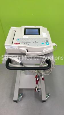 GE MAC 1200 ST ECG Machine on Stand with 10 Lead ECG Leads (Powers Up) *S/N 550039111*