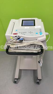 GE MAC 1200 ST ECG Machine on Stand with 10 Lead ECG Leads (Powers Up) *S/N 550050725*