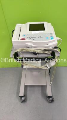 GE MAC 1200 ST ECG Machine on Stand with 10 Lead ECG Leads (Powers Up) *S/N 550050584*