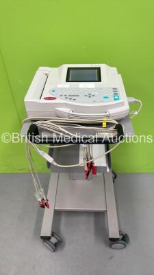 GE MAC 1200 ST ECG Machine on Stand with 10 Lead ECG Leads (Powers Up) *S/N 550050567*