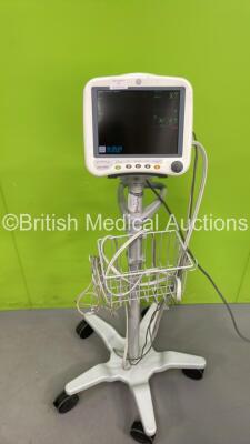 GE Dash 4000 Patient Monitor on Stand with BP1, BP2, SPO2, Temp, CO2, NIBP and ECG Options (Powers Up) *S/N SD007262505GA*