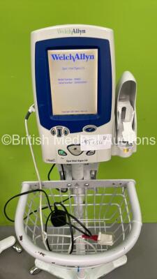 4 x Welch Allyn Spot VItal Signs LXi Patient Monitors on Stands with Selection of Cables (All Power Up) - 3