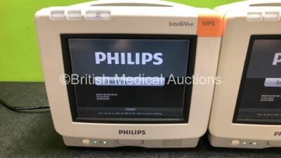 Job Lot Including 1 x Philips IntelliVue MP5 Patient Monitor with ECG, SpO2, NIBP, Press and Temp Options (Powers Up with Damage to Casing - See Photos) and 1 x Philips IntelliVue MP5 Patient Monitor with CO2, ECG, SpO2, NIBP, Press ,Temp and Printer Opti - 2