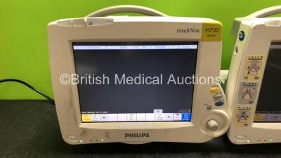 Job Lot Including 1 x Philips IntelliVue MP20 Junior Patient Monitor with Printer Option (Powers Up with Damage to Casing and Faulty Touch Screen- See Photos) and 1 x Philips IntelliVue MP30 Patient Monitor (Powers Up with Damage to Casing - See Photos) * - 2