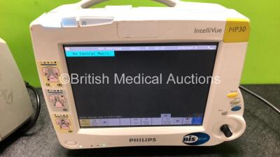 Job Lot Including 1 x Philips IntelliVue MP20 Junior Patient Monitor with Printer Option (Powers Up with Damage to Casing and Faulty Touch Screen- See Photos) and 1 x Philips IntelliVue MP30 Patient Monitor (Powers Up with Damage to Casing - See Photos) * - 5