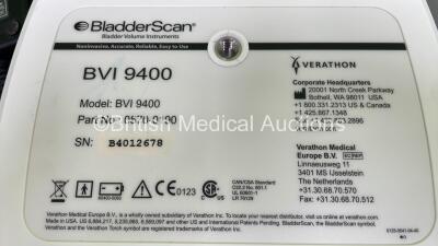 2 x Verathon BVI 9400 Bladder Scanners with 2 x Transducers, 2 x Battery Chargers and 4 x Batteries (Both Power Up) *S/N B4012678 / B4020913* - 6